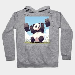 panda lifting weight Hoodie
